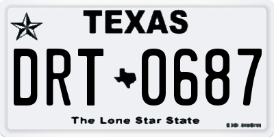 TX license plate DRT0687