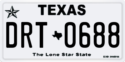 TX license plate DRT0688