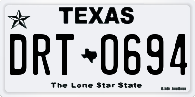 TX license plate DRT0694