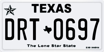TX license plate DRT0697