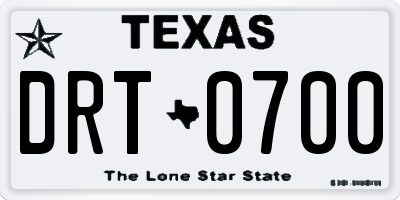 TX license plate DRT0700