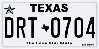 TX license plate DRT0704