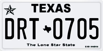 TX license plate DRT0705