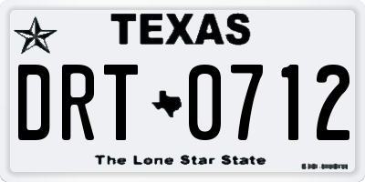 TX license plate DRT0712