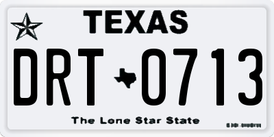 TX license plate DRT0713