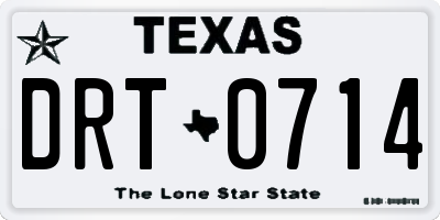 TX license plate DRT0714