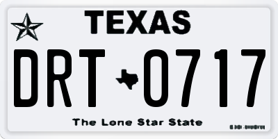 TX license plate DRT0717