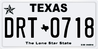 TX license plate DRT0718