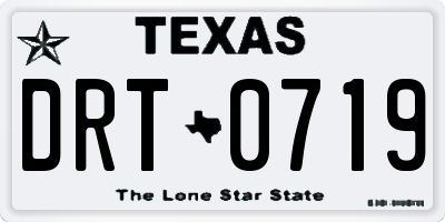 TX license plate DRT0719