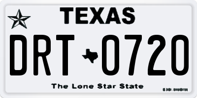 TX license plate DRT0720