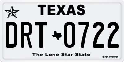 TX license plate DRT0722