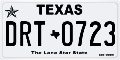 TX license plate DRT0723