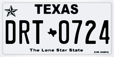 TX license plate DRT0724