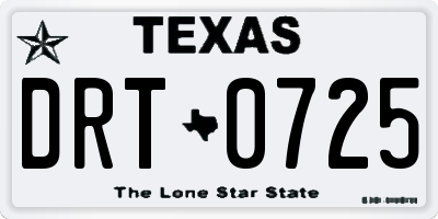 TX license plate DRT0725