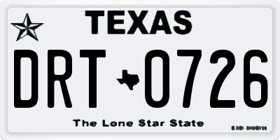 TX license plate DRT0726
