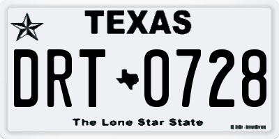 TX license plate DRT0728