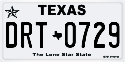 TX license plate DRT0729