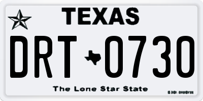 TX license plate DRT0730