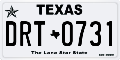 TX license plate DRT0731