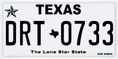 TX license plate DRT0733
