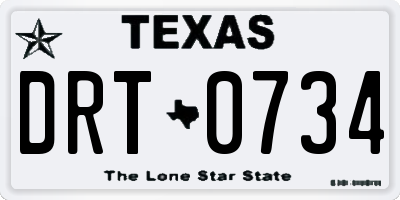 TX license plate DRT0734