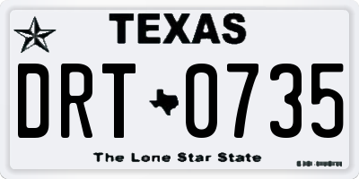 TX license plate DRT0735