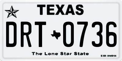 TX license plate DRT0736