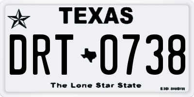 TX license plate DRT0738