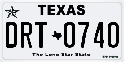 TX license plate DRT0740