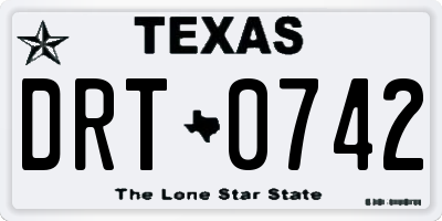 TX license plate DRT0742