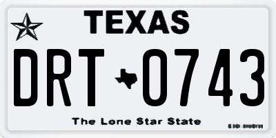TX license plate DRT0743