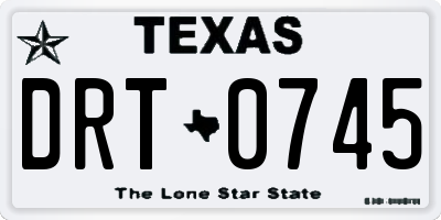 TX license plate DRT0745