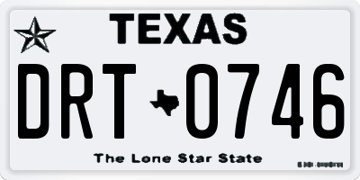 TX license plate DRT0746