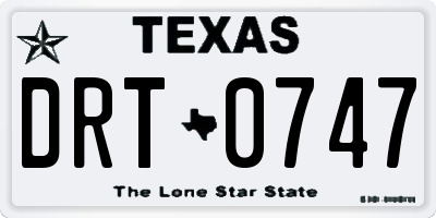 TX license plate DRT0747