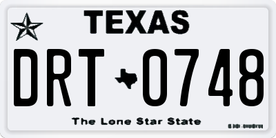 TX license plate DRT0748