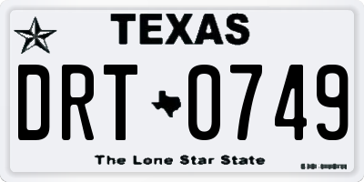 TX license plate DRT0749