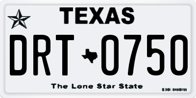 TX license plate DRT0750