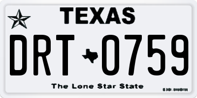 TX license plate DRT0759