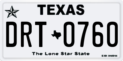 TX license plate DRT0760