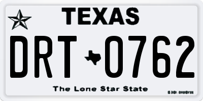 TX license plate DRT0762