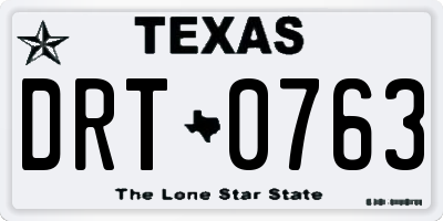 TX license plate DRT0763