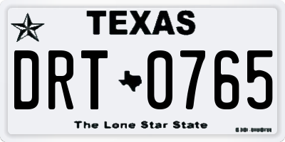 TX license plate DRT0765