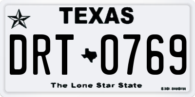 TX license plate DRT0769