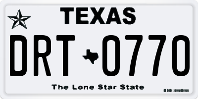TX license plate DRT0770