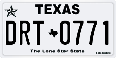 TX license plate DRT0771