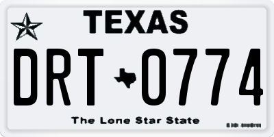 TX license plate DRT0774