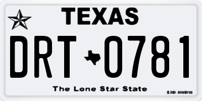 TX license plate DRT0781
