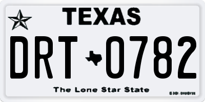 TX license plate DRT0782