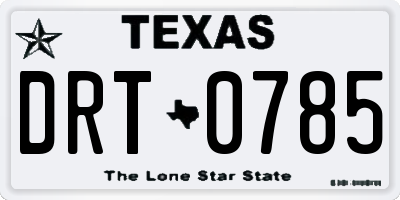 TX license plate DRT0785