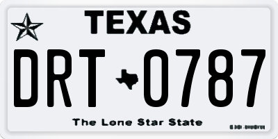 TX license plate DRT0787